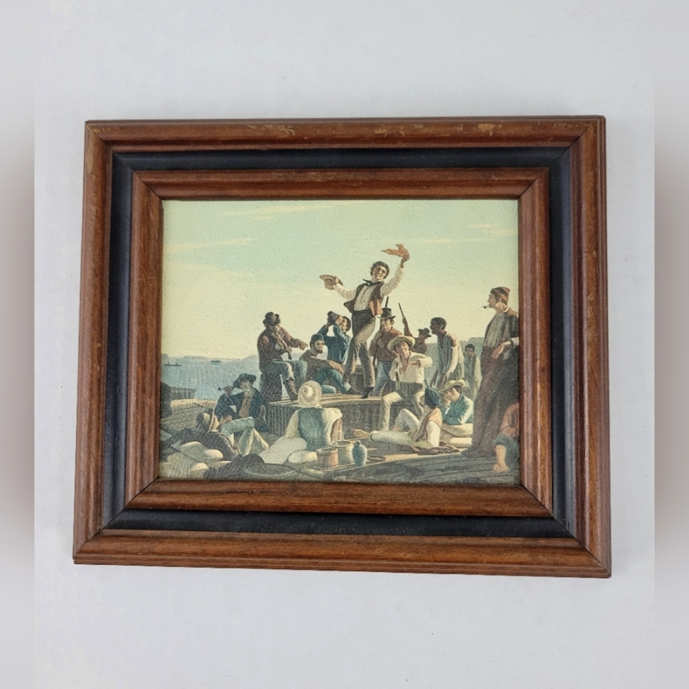 Jolly Flatboatmen Brown Framed Art Print